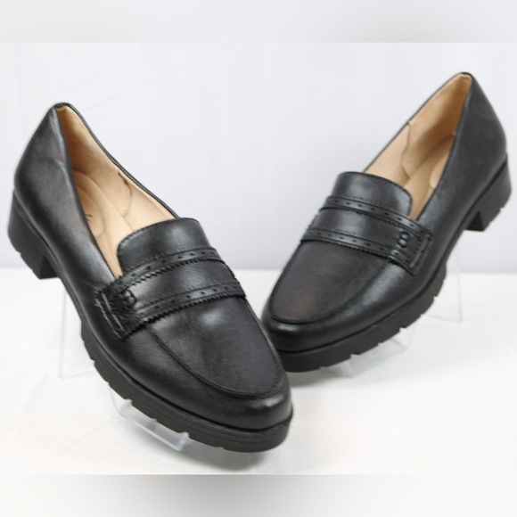 Life Stride Platform Slip-On Lug Sole Loafer Women’s Black Comfort Shoes Size 10 - Picture 4 of 9